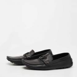 Louis Vuitton Black Leather Monte Carlo Loafers Size 44.5