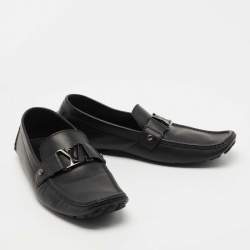 Louis Vuitton Black Leather Monte Carlo Loafers Size 44.5