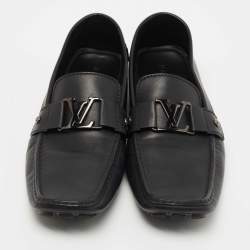 Louis Vuitton Black Leather Monte Carlo Loafers Size 44.5