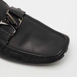 Louis Vuitton Black Leather Monte Carlo Loafers Size 44.5
