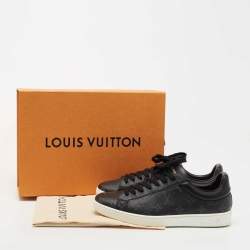 Louis Vuitton Black Monogram Eclipse Frontrow Low Top Sneakers Size 39