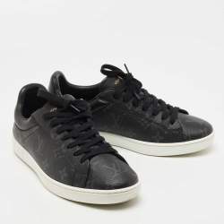 Louis Vuitton Black Monogram Eclipse Frontrow Low Top Sneakers Size 39
