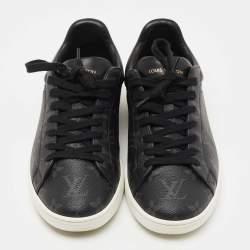 Louis Vuitton Black Monogram Eclipse Frontrow Low Top Sneakers Size 39