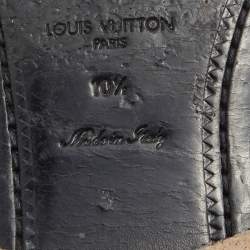 مملوكة مسبقًا Louis Vuitton Black Leather Major Slip On Loafers Size 44.5