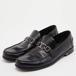 مملوكة مسبقًا Louis Vuitton Black Leather Major Slip On Loafers Size 44.5