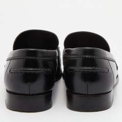 مملوكة مسبقًا Louis Vuitton Black Leather Major Slip On Loafers Size 44.5