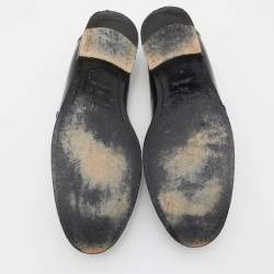 مملوكة مسبقًا Louis Vuitton Black Leather Major Slip On Loafers Size 44.5