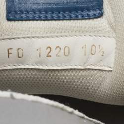 Pre Owned Louis Vuitton Blue Suede and Monogram Denim LV Trainer Sneakers Size 44.5 