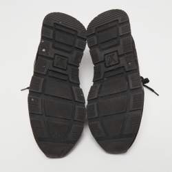 Louis Vuitton Black Leather and Suede Run Away Sneakers Size 45 