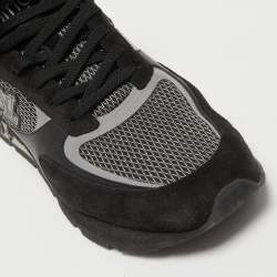Louis Vuitton Black Leather and Suede Run Away Sneakers Size 45 