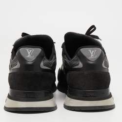 Louis Vuitton Black Leather and Suede Run Away Sneakers Size 45 