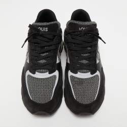 Louis Vuitton Black Leather and Suede Run Away Sneakers Size 45 
