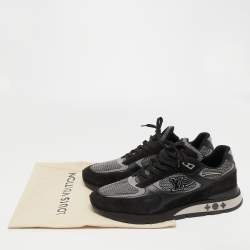 Louis Vuitton Black Leather and Suede Run Away Sneakers Size 45 