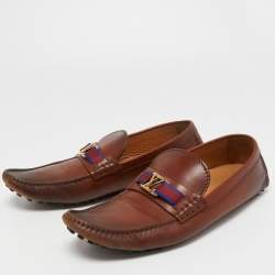 Pre Owned Louis Vuitton Two Tone Leather Major Loafers Size 43