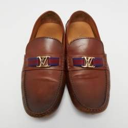 Pre Owned Louis Vuitton Two Tone Leather Major Loafers Size 43