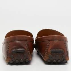 Pre Owned Louis Vuitton Two Tone Leather Major Loafers Size 43