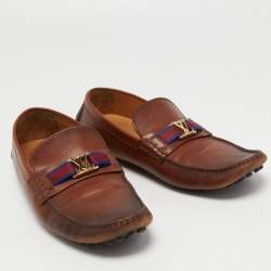 Pre Owned Louis Vuitton Two Tone Leather Major Loafers Size 43