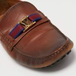 Pre Owned Louis Vuitton Two Tone Leather Major Loafers Size 43