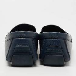 Louis Vuitton Navy Blue Leather Monte Carlo Loafers Size 43.5
