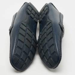 Louis Vuitton Navy Blue Leather Monte Carlo Loafers Size 43.5