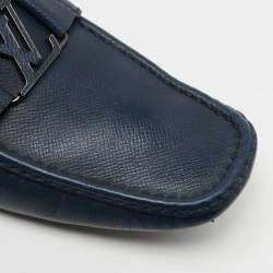 Louis Vuitton Navy Blue Leather Monte Carlo Loafers Size 43.5