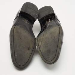 Pre Owned Louis Vuitton Black Damier Embossed Leather Lace Up Oxfords Size 43.5
