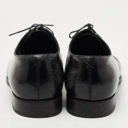 Pre Owned Louis Vuitton Black Damier Embossed Leather Lace Up Oxfords Size 43.5