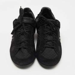 Louis Vuitton Black Suede and Canvas Low Top Sneakers Size 43