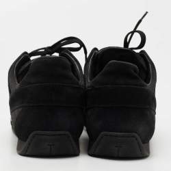 Louis Vuitton Black Suede and Canvas Low Top Sneakers Size 43