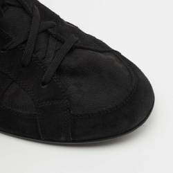 Louis Vuitton Black Suede and Canvas Low Top Sneakers Size 43