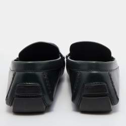 Pre Owned Louis Vuitton Green Leather Monte Carlo Slip On Loafers Size 44.5