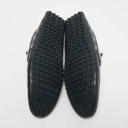 Louis Vuitton Navy Blue Leather Damier Infini Hockenheim Slip On Loafers Size 43