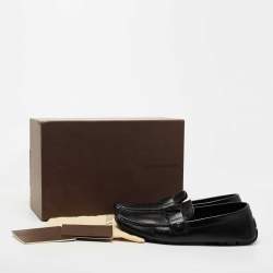 Louis Vuitton Black Leather Monte Carlo Loafers Size 43.5