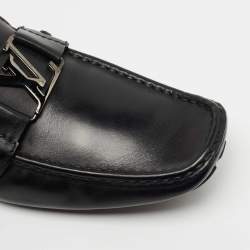 Louis Vuitton Black Leather Monte Carlo Loafers Size 43.5