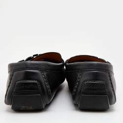 Louis Vuitton Black Leather Monte Carlo Slip On Loafers Size 44