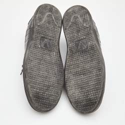 Louis Vuitton Black Croc Embossed Leather Frontrow Sneakers Size 43.5