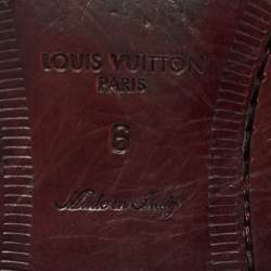 Pre Owned Louis Vuitton Black Patent Python Lace Up Oxfords Size 40