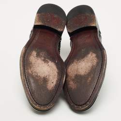 Pre Owned Louis Vuitton Black Patent Python Lace Up Oxfords Size 40