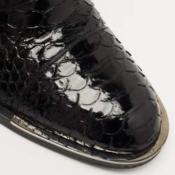 Pre Owned Louis Vuitton Black Patent Python Lace Up Oxfords Size 40