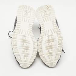 Pre Owned Louis Vuitton Navy Blue Leather Runaway Sneakers Size 39.5