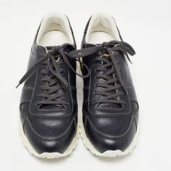 Pre Owned Louis Vuitton Navy Blue Leather Runaway Sneakers Size 39.5