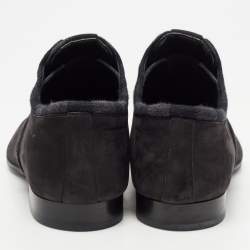 Pre Owned Louis Vuitton Black Suede Lace Up Oxford Size 40