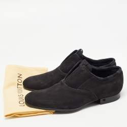 Pre Owned Louis Vuitton Black Suede Lace Up Oxford Size 40