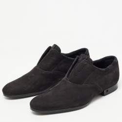 Pre Owned Louis Vuitton Black Suede Lace Up Oxford Size 40