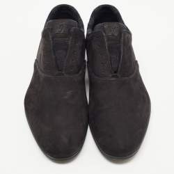 Pre Owned Louis Vuitton Black Suede Lace Up Oxford Size 40