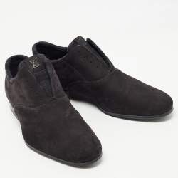 Pre Owned Louis Vuitton Black Suede Lace Up Oxford Size 40