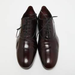 مملوكة مسبقًا Louis Vuitton Burgundy Leather Lace Up Oxfords Size 40