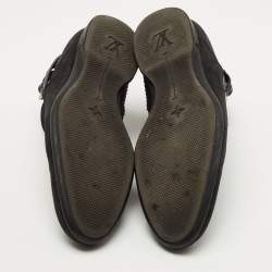 Pre Owned Louis Vuitton Black Nubuck Leather Ankle Boots Size 42