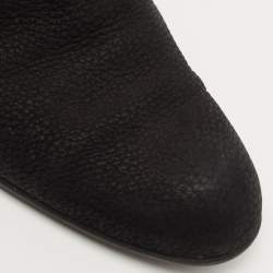 Pre Owned Louis Vuitton Black Nubuck Leather Ankle Boots Size 42