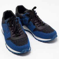 Louis Vuitton Blue/Black Damier Mesh and Leather Run Away Sneakers Size 42.5 